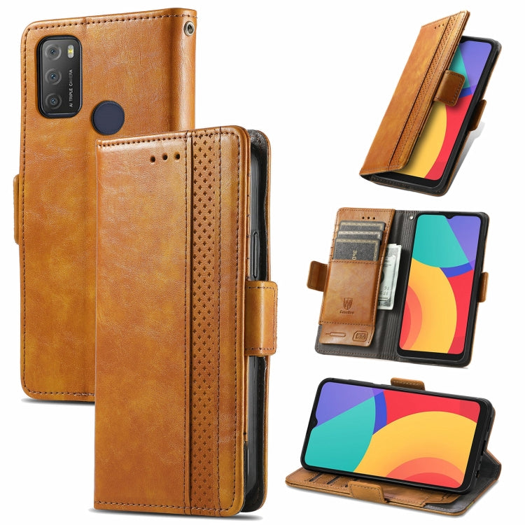For Alcatel 1S (2021) CaseNeo Business Splicing Dual Magnetic Buckle Horizontal Flip PU Leather Case with Holder & Card Slots & Wallet