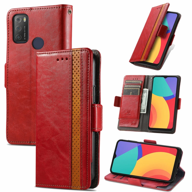 For Alcatel 1S (2021) CaseNeo Business Splicing Dual Magnetic Buckle Horizontal Flip PU Leather Case with Holder & Card Slots & Wallet