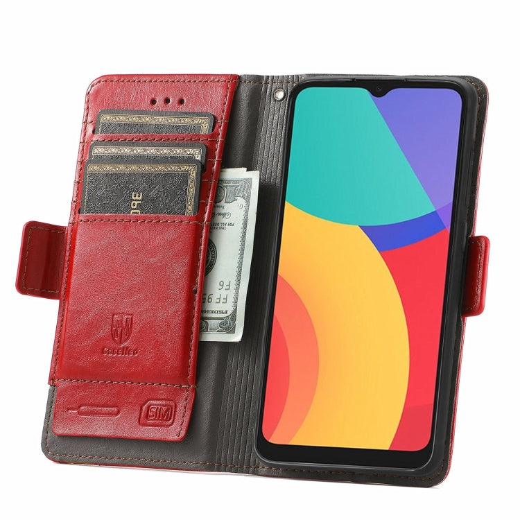 For Alcatel 1S (2021) CaseNeo Business Splicing Dual Magnetic Buckle Horizontal Flip PU Leather Case with Holder & Card Slots & Wallet