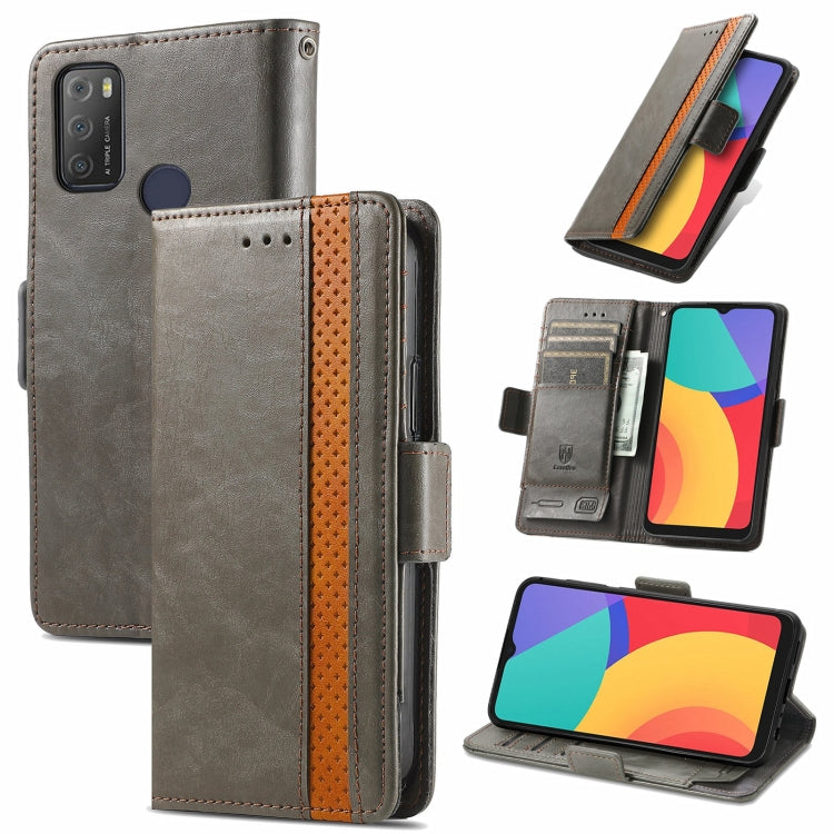 For Alcatel 1S (2021) CaseNeo Business Splicing Dual Magnetic Buckle Horizontal Flip PU Leather Case with Holder & Card Slots & Wallet