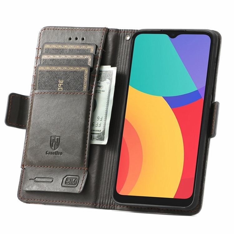 For Alcatel 1S (2021) CaseNeo Business Splicing Dual Magnetic Buckle Horizontal Flip PU Leather Case with Holder & Card Slots & Wallet