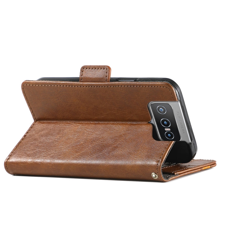 For Asus Zenfone 8 Flip CaseNeo Business Splicing Dual Magnetic Buckle Horizontal Flip PU Leather Case with Holder & Card Slots & Wallet