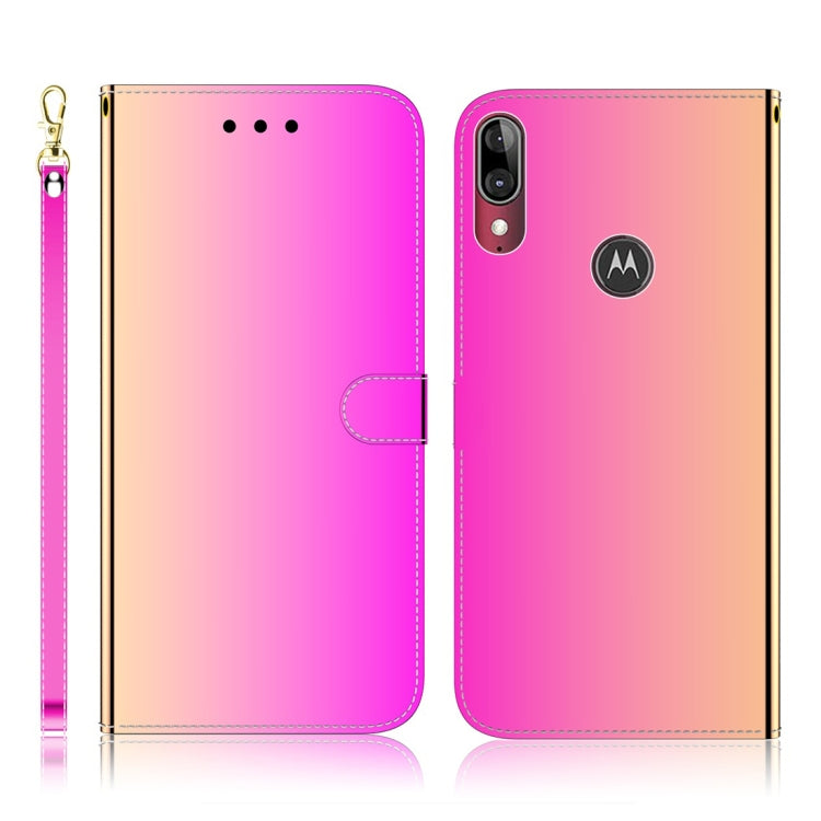 For Motorola Moto E6 Plus Imitated Mirror Surface Horizontal Flip Leather Case with Holder & Card Slots & Wallet & Lanyard