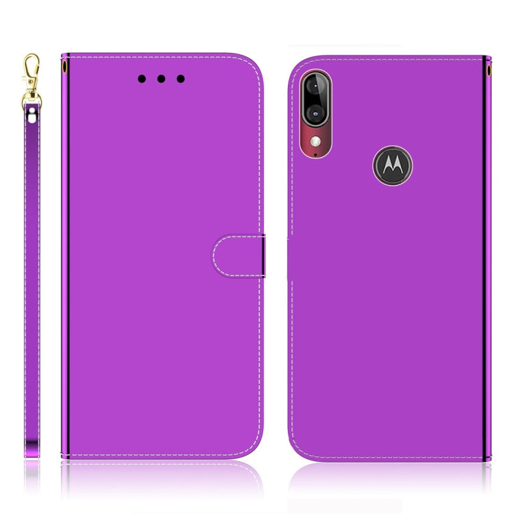 For Motorola Moto E6 Plus Imitated Mirror Surface Horizontal Flip Leather Case with Holder & Card Slots & Wallet & Lanyard