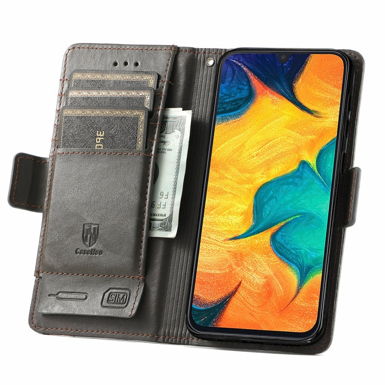 For Samsung Galaxy A20 CaseNeo Business Splicing Dual Magnetic Buckle Horizontal Flip PU Leather Case with Holder & Card Slots & Wallet