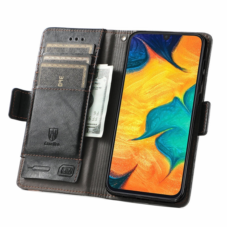 For Samsung Galaxy A30 CaseNeo Business Splicing Dual Magnetic Buckle Horizontal Flip PU Leather Case with Holder & Card Slots & Wallet
