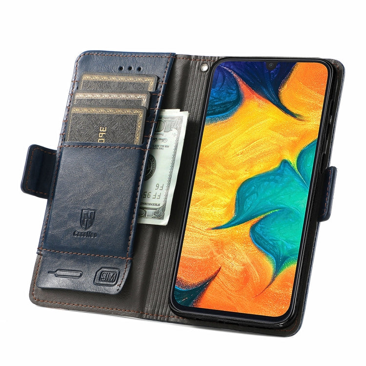 For Samsung Galaxy A30 CaseNeo Business Splicing Dual Magnetic Buckle Horizontal Flip PU Leather Case with Holder & Card Slots & Wallet