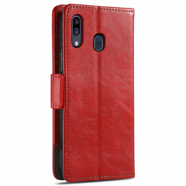 For Samsung Galaxy A30 CaseNeo Business Splicing Dual Magnetic Buckle Horizontal Flip PU Leather Case with Holder & Card Slots & Wallet