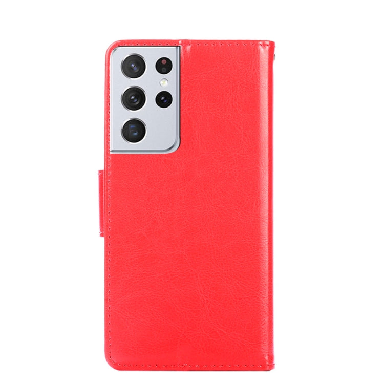 For Samsung Galaxy S21 Ultra 5G Crystal Texture Horizontal Flip Leather Case with Holder & Card Slots & Wallet