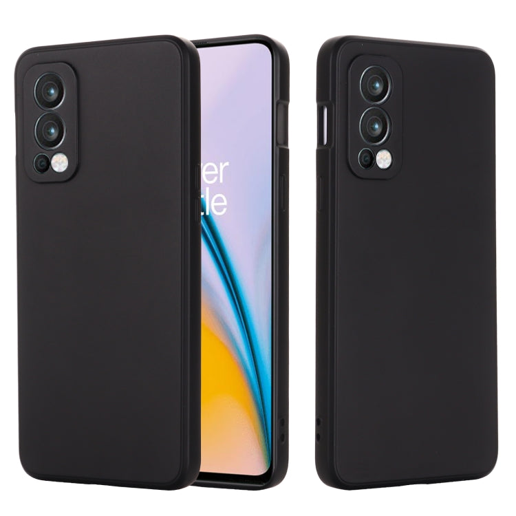 For OnePlus Nord 2 5G Solid Color Liquid Silicone Shockproof Full Coverage Protective Case
