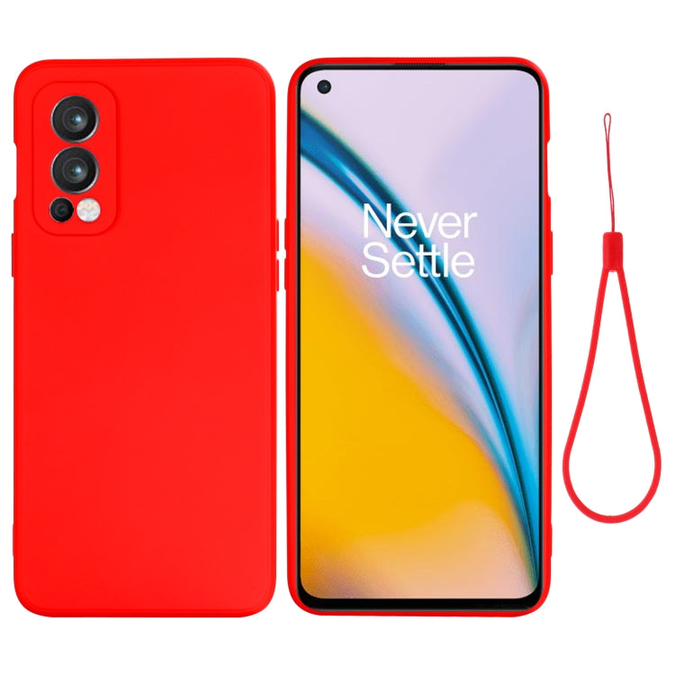 For OnePlus Nord 2 5G Solid Color Liquid Silicone Shockproof Full Coverage Protective Case