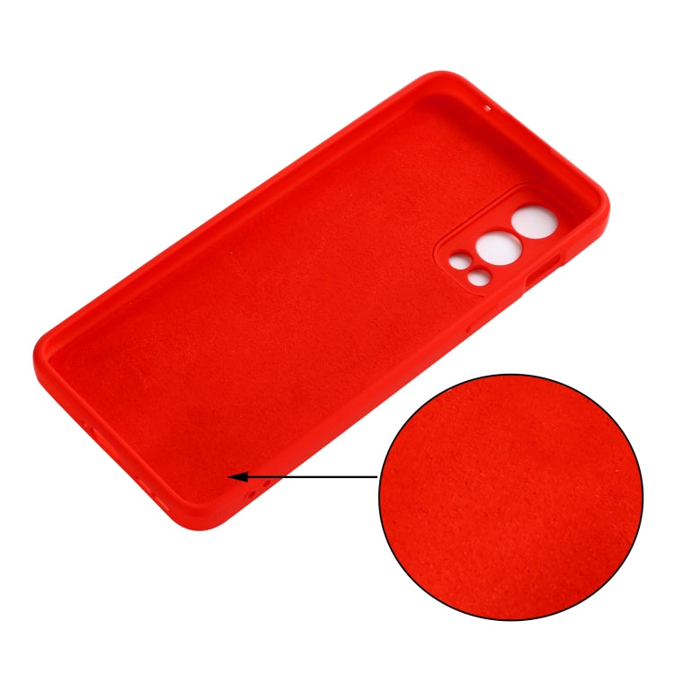 For OnePlus Nord 2 5G Solid Color Liquid Silicone Shockproof Full Coverage Protective Case