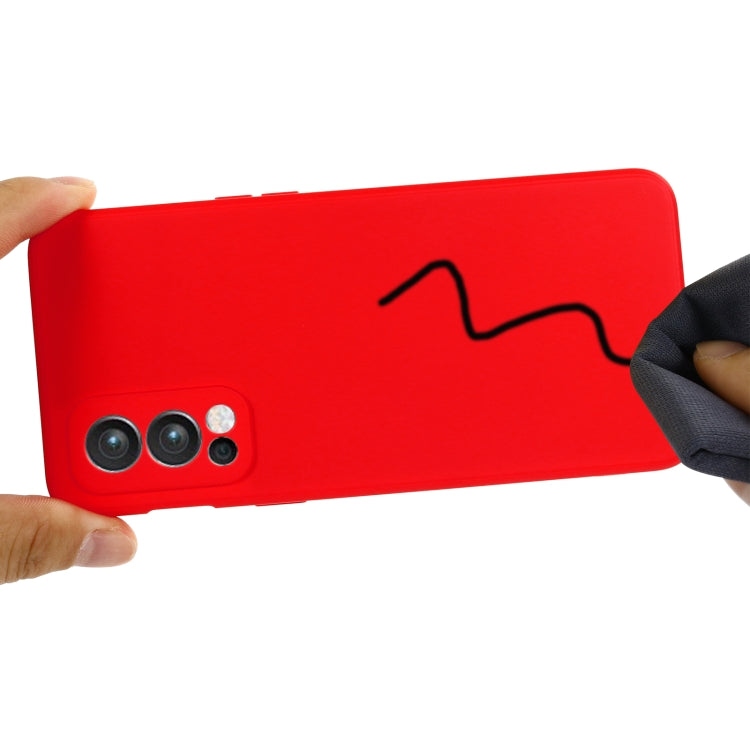 For OnePlus Nord 2 5G Solid Color Liquid Silicone Shockproof Full Coverage Protective Case