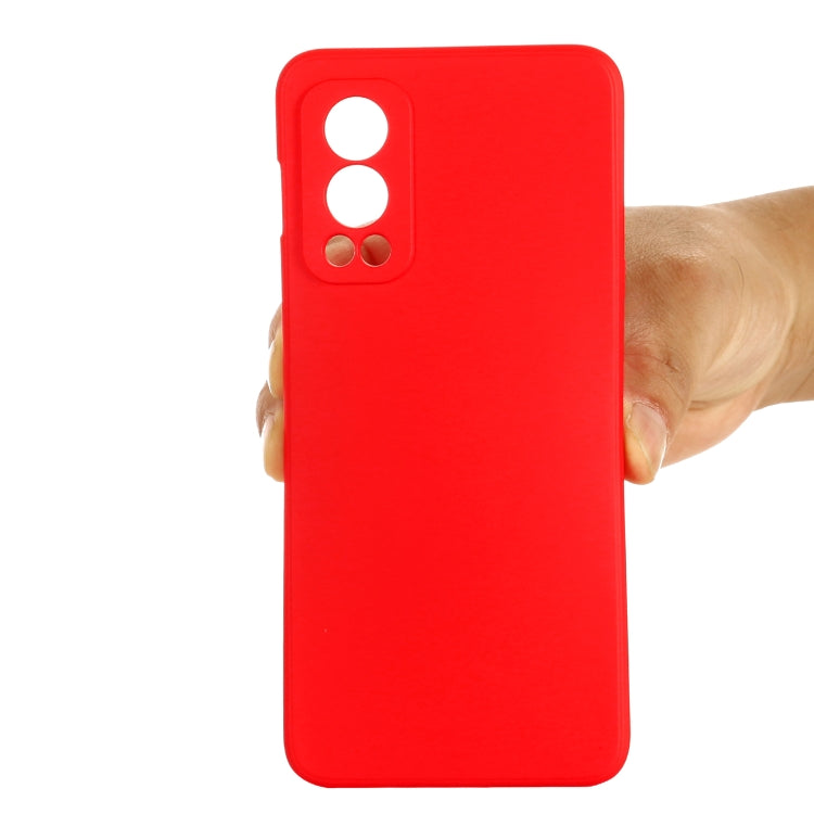 For OnePlus Nord 2 5G Solid Color Liquid Silicone Shockproof Full Coverage Protective Case