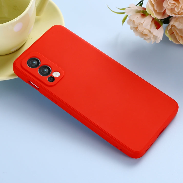 For OnePlus Nord 2 5G Solid Color Liquid Silicone Shockproof Full Coverage Protective Case