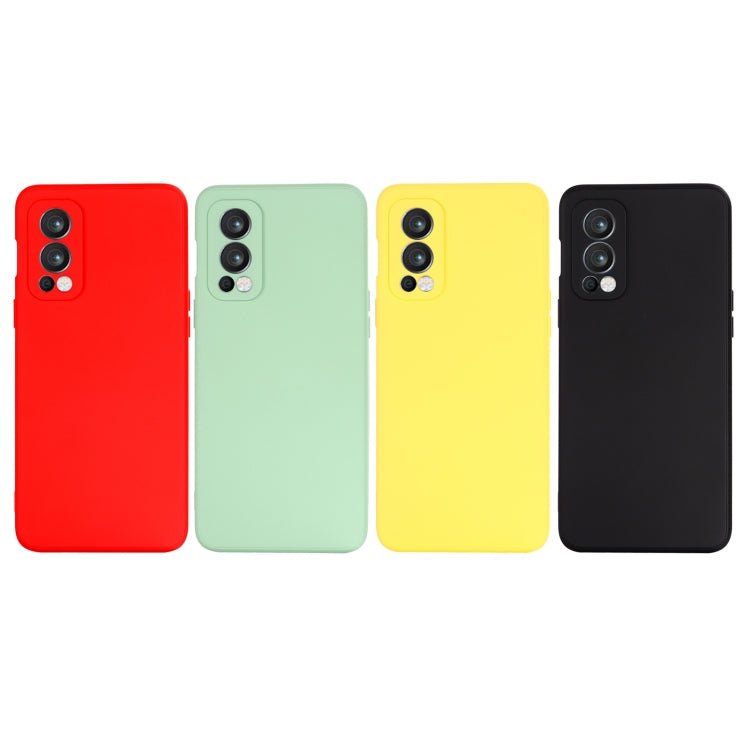 For OnePlus Nord 2 5G Solid Color Liquid Silicone Shockproof Full Coverage Protective Case