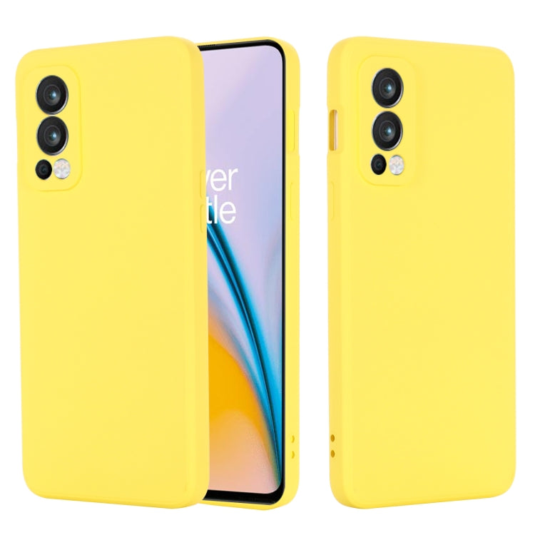 For OnePlus Nord 2 5G Solid Color Liquid Silicone Shockproof Full Coverage Protective Case
