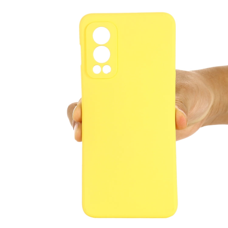For OnePlus Nord 2 5G Solid Color Liquid Silicone Shockproof Full Coverage Protective Case