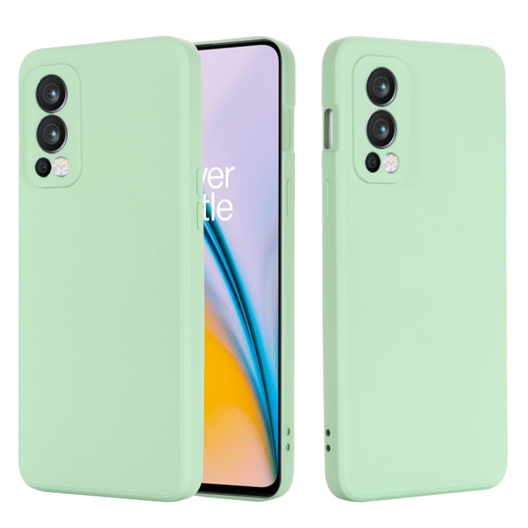 For OnePlus Nord 2 5G Solid Color Liquid Silicone Shockproof Full Coverage Protective Case