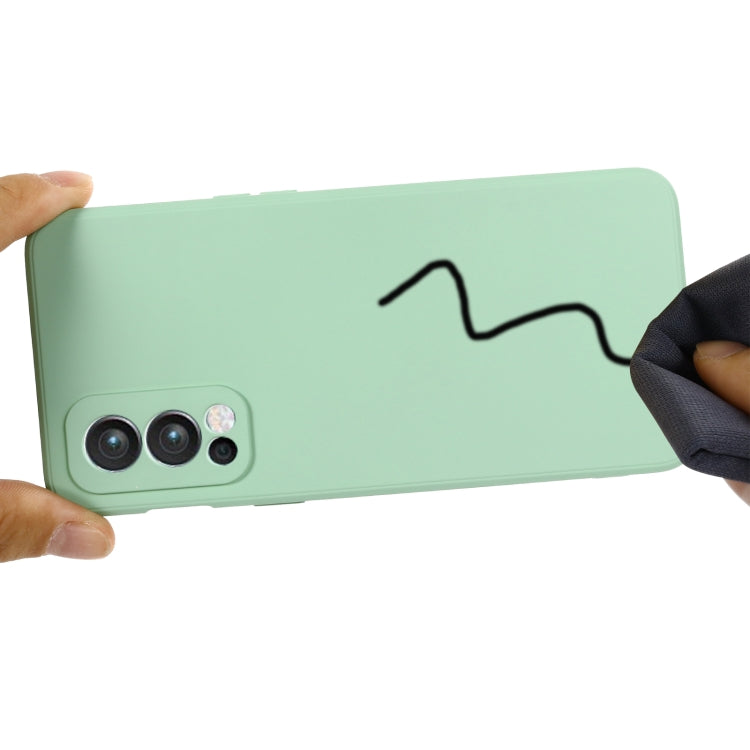 For OnePlus Nord 2 5G Solid Color Liquid Silicone Shockproof Full Coverage Protective Case