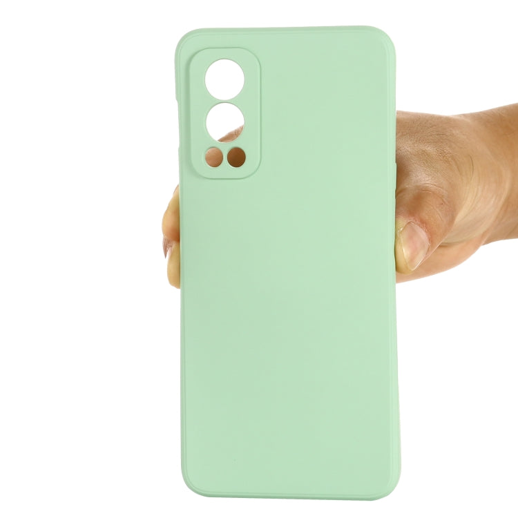 For OnePlus Nord 2 5G Solid Color Liquid Silicone Shockproof Full Coverage Protective Case