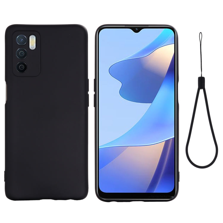 For OPPO A16 / A16S Foreign Version Solid Color Liquid Silicone Shockproof Full Coverage Protective Case