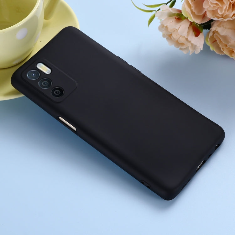 For OPPO A16 / A16S Foreign Version Solid Color Liquid Silicone Shockproof Full Coverage Protective Case