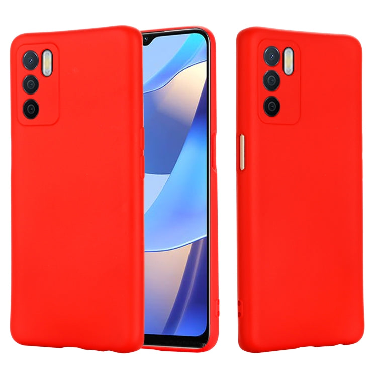 For OPPO A16 / A16S Foreign Version Solid Color Liquid Silicone Shockproof Full Coverage Protective Case