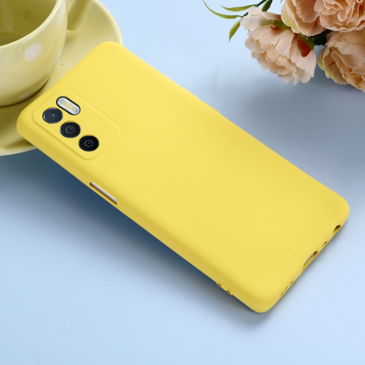For OPPO A16 / A16S Foreign Version Solid Color Liquid Silicone Shockproof Full Coverage Protective Case