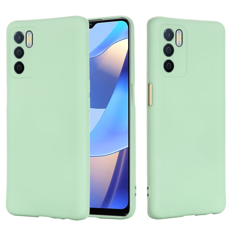 For OPPO A16 / A16S Foreign Version Solid Color Liquid Silicone Shockproof Full Coverage Protective Case