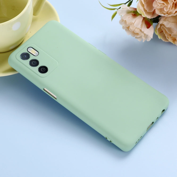 For OPPO A16 / A16S Foreign Version Solid Color Liquid Silicone Shockproof Full Coverage Protective Case