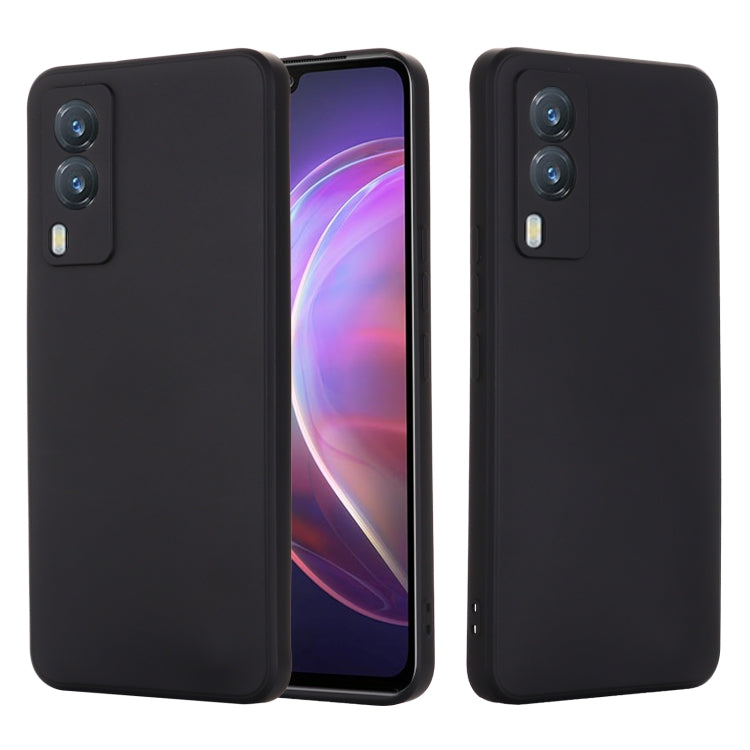 For vivo V21e 5G Foreign Version Solid Color Liquid Silicone Shockproof Full Coverage Protective Case