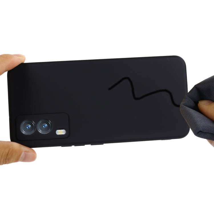 For vivo V21e 5G Foreign Version Solid Color Liquid Silicone Shockproof Full Coverage Protective Case