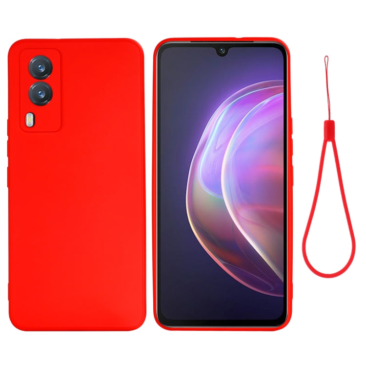 For vivo V21e 5G Foreign Version Solid Color Liquid Silicone Shockproof Full Coverage Protective Case