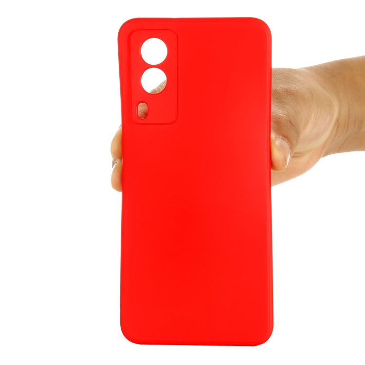 For vivo V21e 5G Foreign Version Solid Color Liquid Silicone Shockproof Full Coverage Protective Case