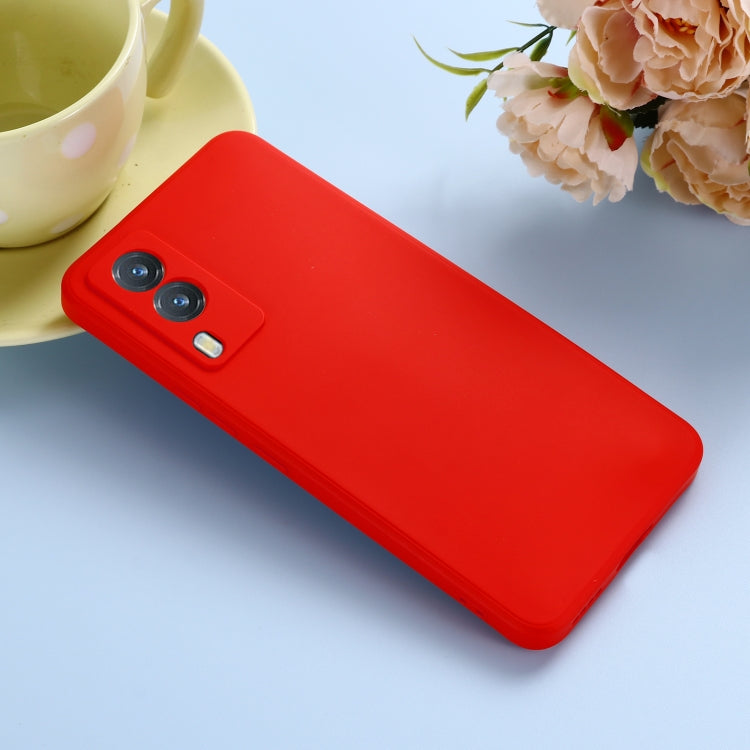 For vivo V21e 5G Foreign Version Solid Color Liquid Silicone Shockproof Full Coverage Protective Case