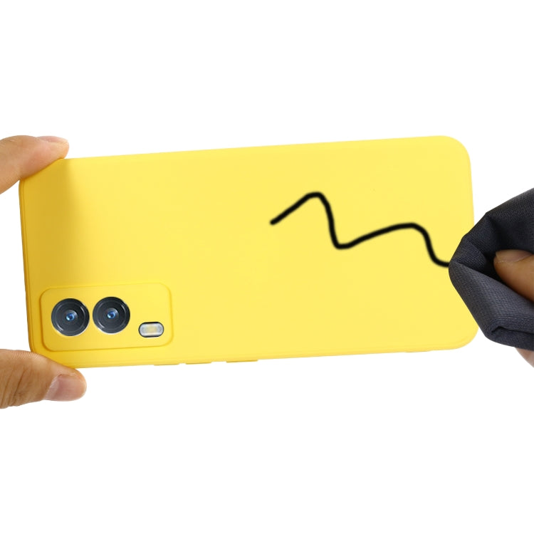 For vivo V21e 5G Foreign Version Solid Color Liquid Silicone Shockproof Full Coverage Protective Case