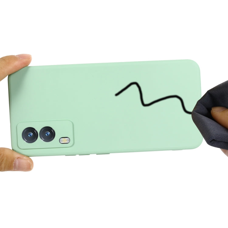 For vivo V21e 5G Foreign Version Solid Color Liquid Silicone Shockproof Full Coverage Protective Case