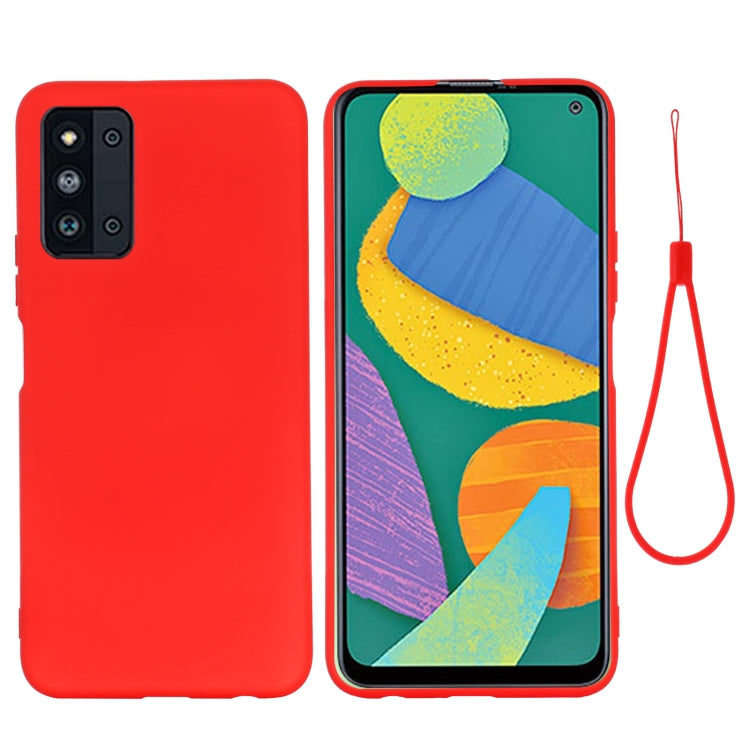 For Samsung Galaxy F52 5G Solid Color Liquid Silicone Shockproof Full Coverage Protective Case