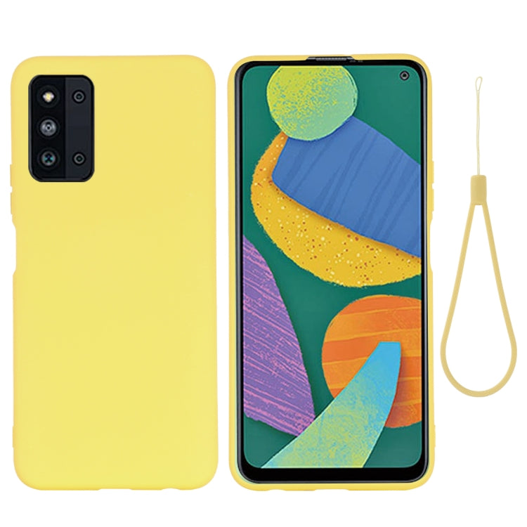 For Samsung Galaxy F52 5G Solid Color Liquid Silicone Shockproof Full Coverage Protective Case