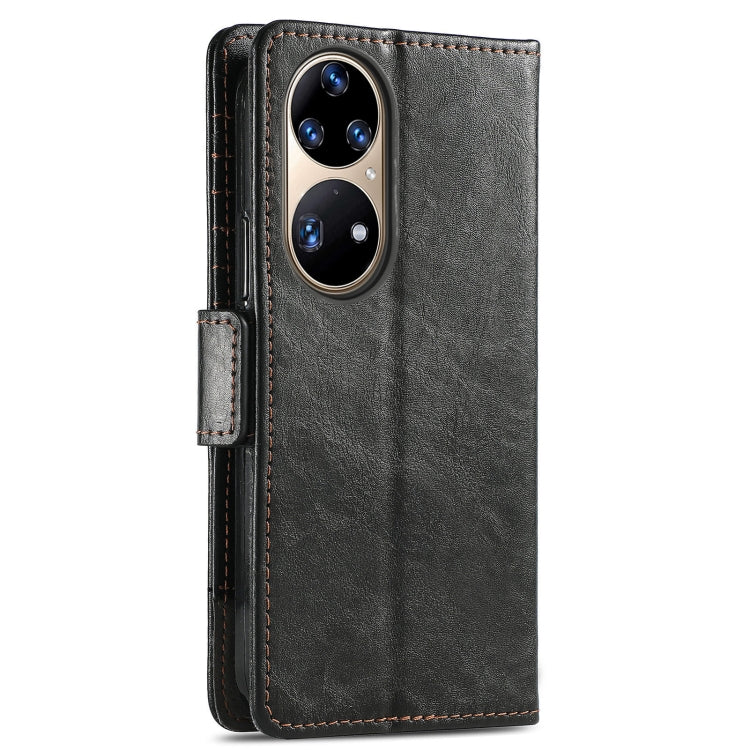 For Huawei P50 CaseNeo Business Splicing Dual Magnetic Buckle Horizontal Flip PU Leather Case with Holder & Card Slots & Wallet