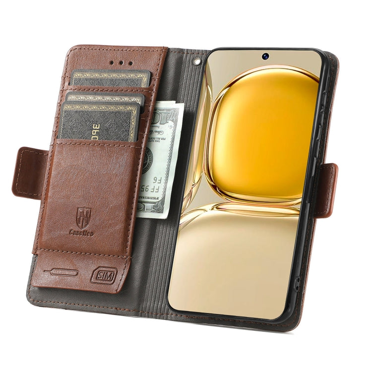For Huawei P50 CaseNeo Business Splicing Dual Magnetic Buckle Horizontal Flip PU Leather Case with Holder & Card Slots & Wallet