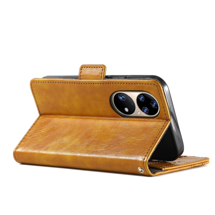 For Huawei P50 CaseNeo Business Splicing Dual Magnetic Buckle Horizontal Flip PU Leather Case with Holder & Card Slots & Wallet