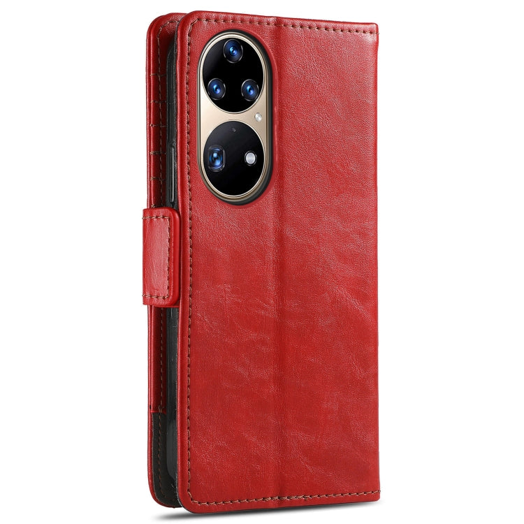 For Huawei P50 CaseNeo Business Splicing Dual Magnetic Buckle Horizontal Flip PU Leather Case with Holder & Card Slots & Wallet