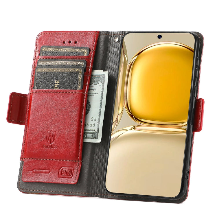 For Huawei P50 CaseNeo Business Splicing Dual Magnetic Buckle Horizontal Flip PU Leather Case with Holder & Card Slots & Wallet