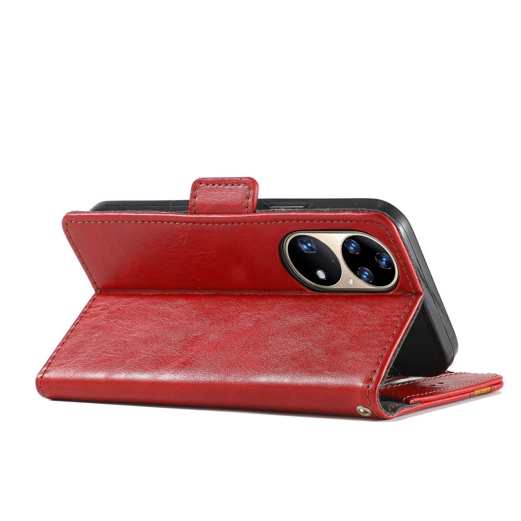 For Huawei P50 CaseNeo Business Splicing Dual Magnetic Buckle Horizontal Flip PU Leather Case with Holder & Card Slots & Wallet