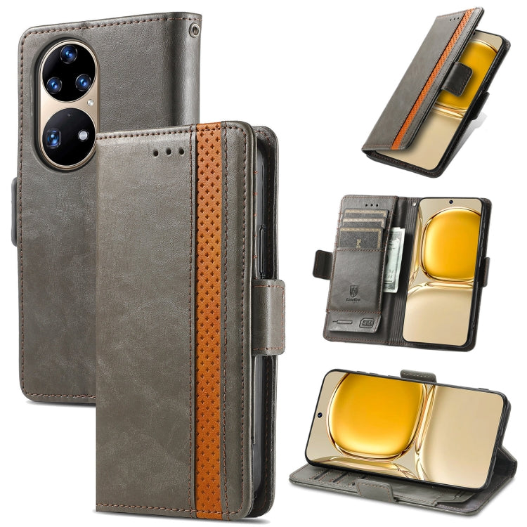 For Huawei P50 CaseNeo Business Splicing Dual Magnetic Buckle Horizontal Flip PU Leather Case with Holder & Card Slots & Wallet