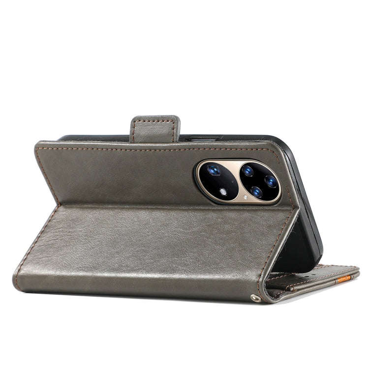 For Huawei P50 CaseNeo Business Splicing Dual Magnetic Buckle Horizontal Flip PU Leather Case with Holder & Card Slots & Wallet