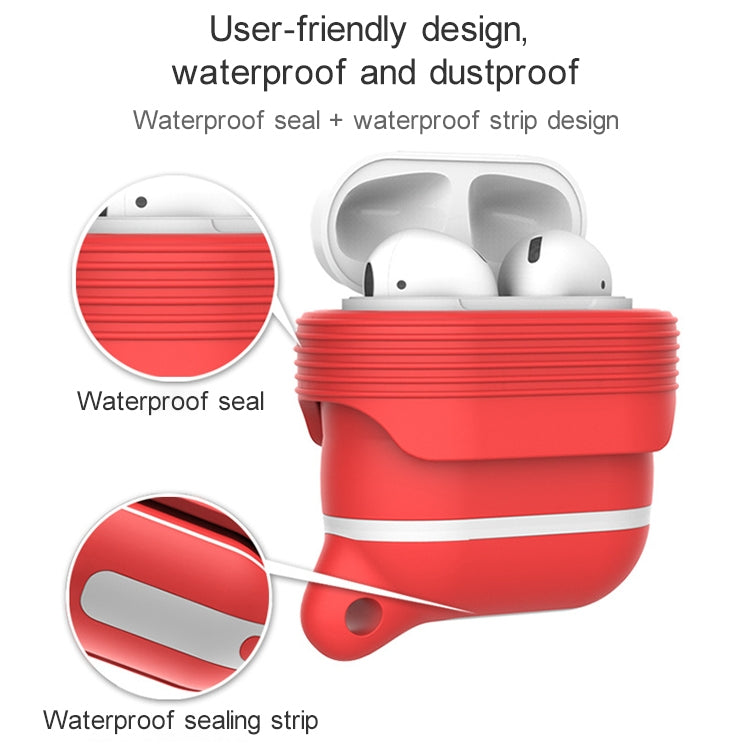 For Apple AirPods 1 / 2 Wireless Earphone Waterproof Silicone Protective Case with Hook