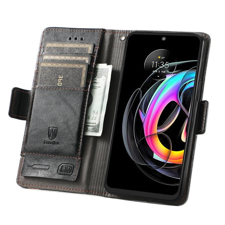 For Motorola Edge 20 Lite CaseNeo Business Splicing Dual Magnetic Buckle Horizontal Flip PU Leather Case with Holder & Card Slots & Wallet